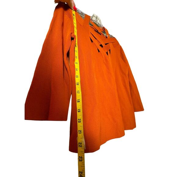 Vintage‎ EUC Cyrus Rust Orange Criss Cross Knit Ribbed Sweater Flattering - Picture 5 of 14